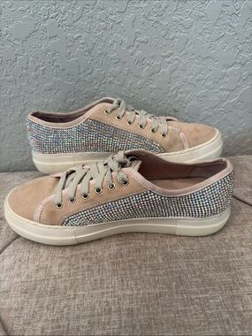 Gianni Bini Zennaa rhinestone-embellished lace-up sneakers